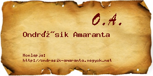 Ondrásik Amaranta névjegykártya